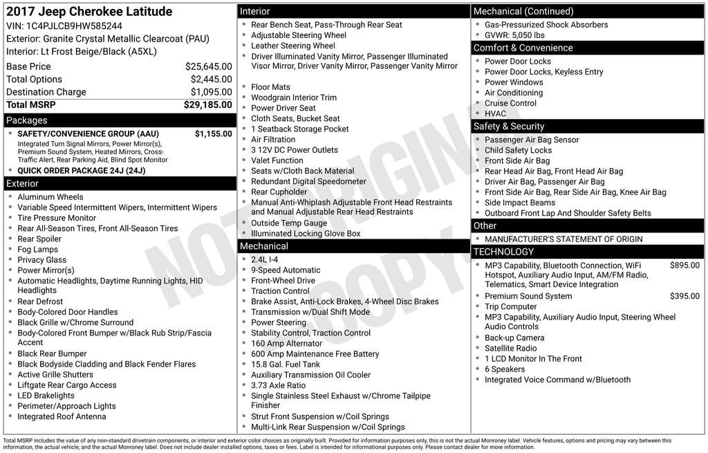 Used 2017 Jeep Cherokee Latitude w/ Safety/Convenience Group FWD image 11