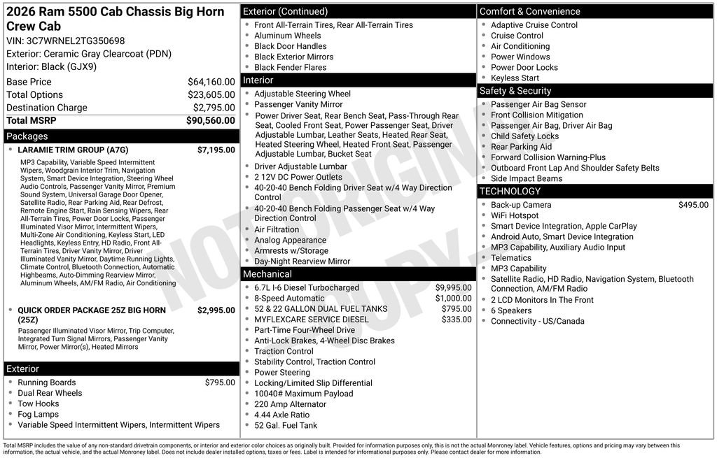 New 2026 RAM 5500 4x4 Crew Cab w/ Laramie Trim Package image 26