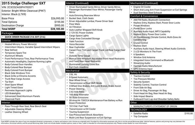 Used 2015 Dodge Challenger SXT image 27
