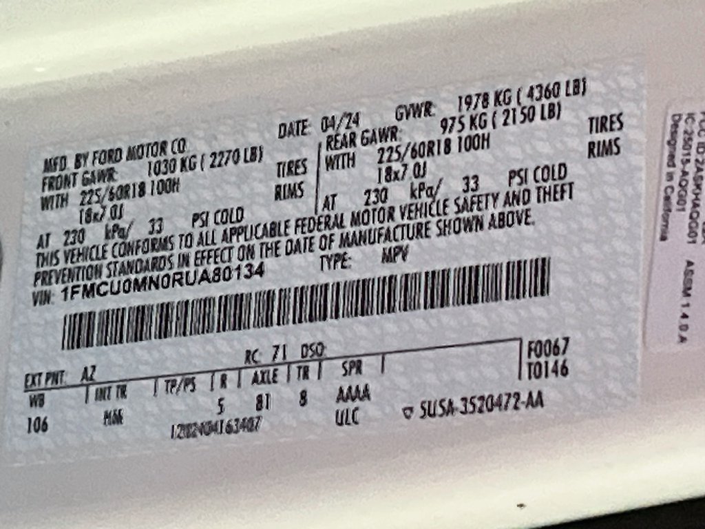 Used 2024 Ford Escape ST-Line w/ Tech Pack #1 FWD image 31