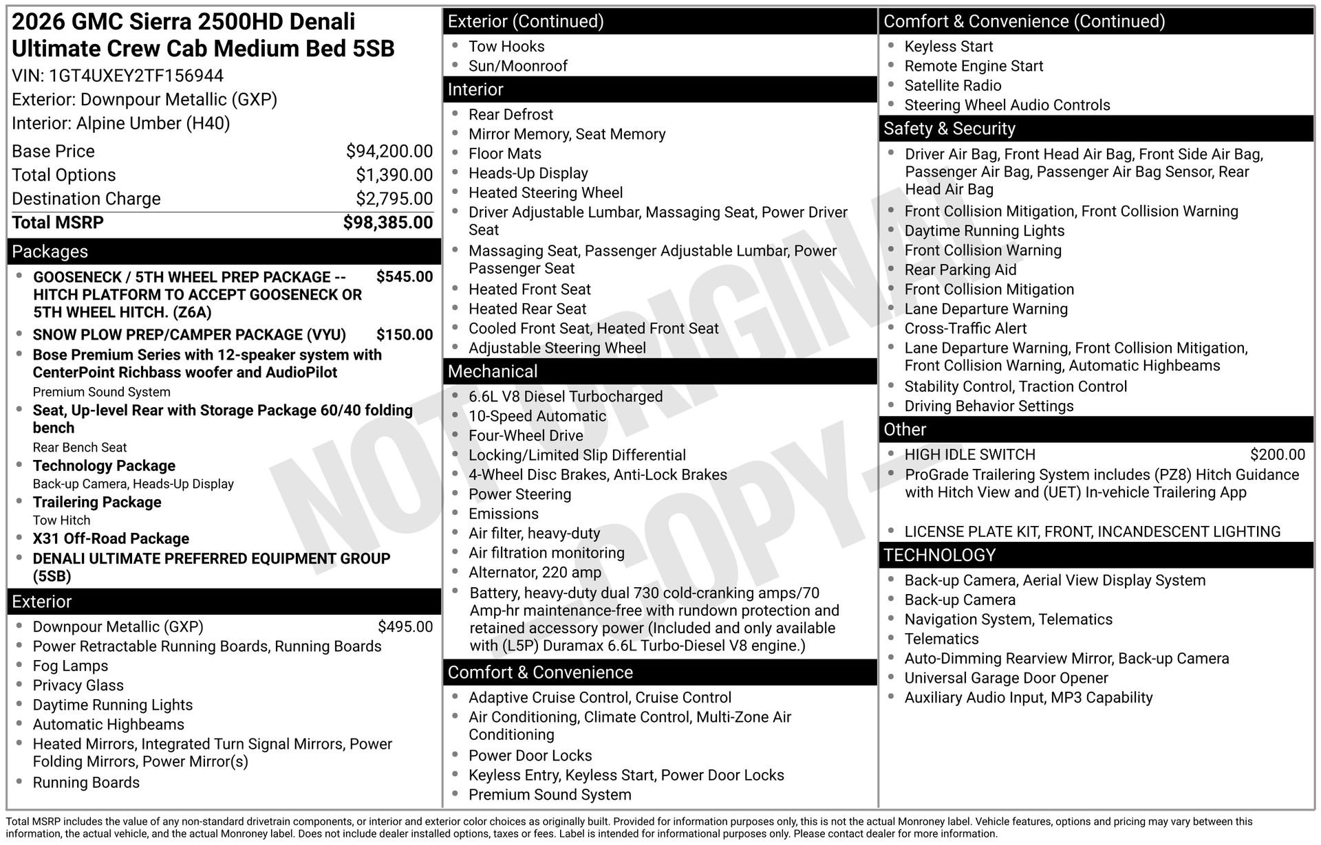 Used 2026 GMC Sierra 2500 Denali Ultimate AWD/4WD image 3