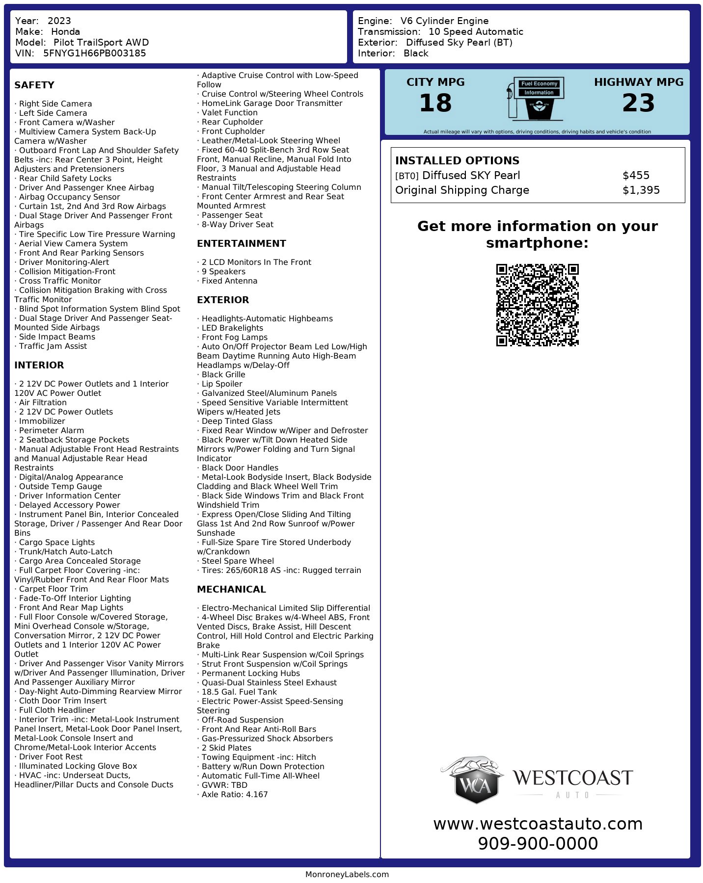 Used 2023 Honda Pilot TrailSport image 12