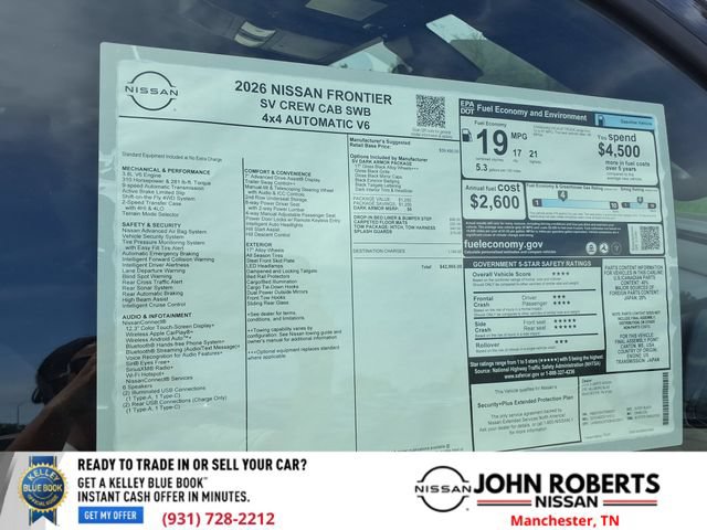 New 2026 Nissan Frontier SV w/ Tow Package AWD/4WD image 19