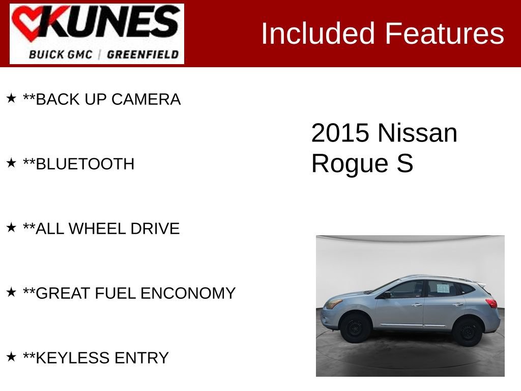 Used 2015 Nissan Rogue S w/ Convenience Package AWD/4WD image 2