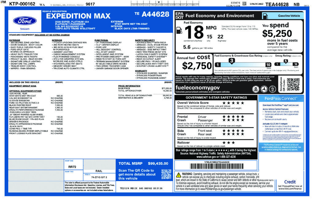 New 2026 Ford Expedition Max Platinum w/ Stealth Performance Package AWD/4WD image 62