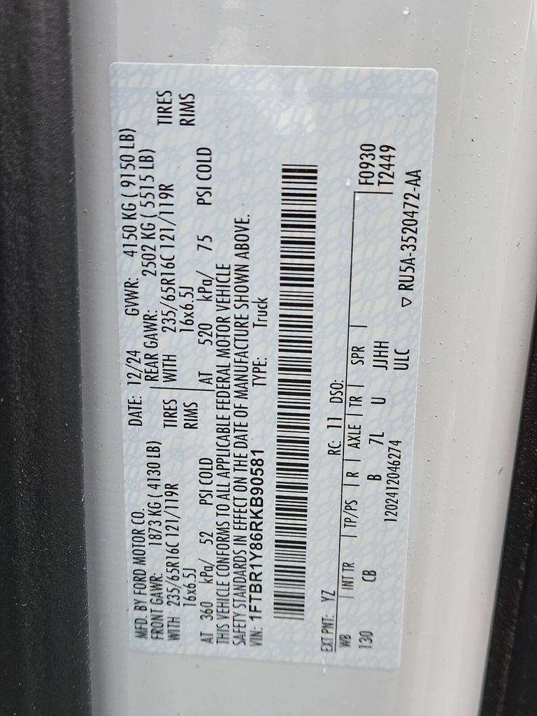 New 2024 Ford Transit 250 Low Roof w/ Load Area Protection Package image 27