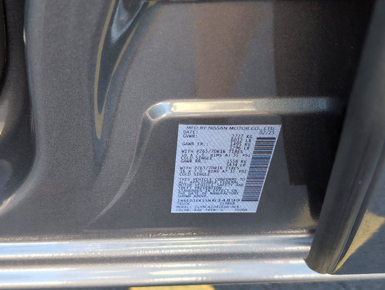 Used 2025 Nissan Frontier S w/ S Utility Package AWD/4WD image 13