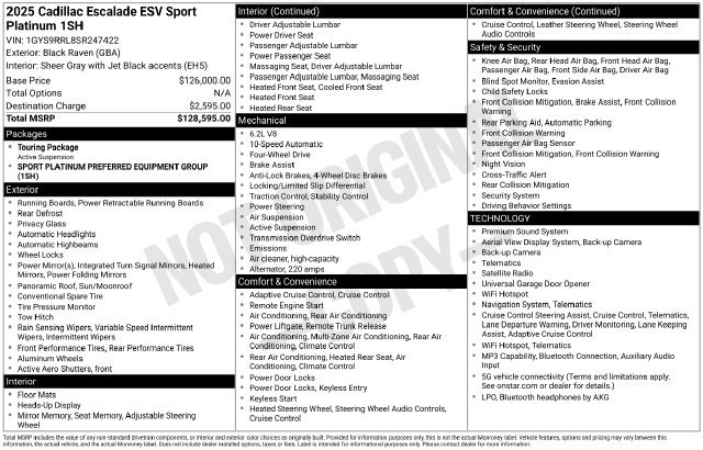 Certified 2025 Cadillac Escalade ESV Sport Platinum AWD/4WD image 4