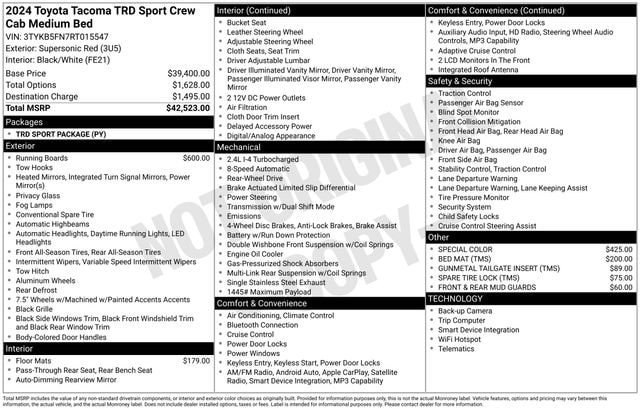 Certified 2024 Toyota Tacoma TRD Sport RWD image 32