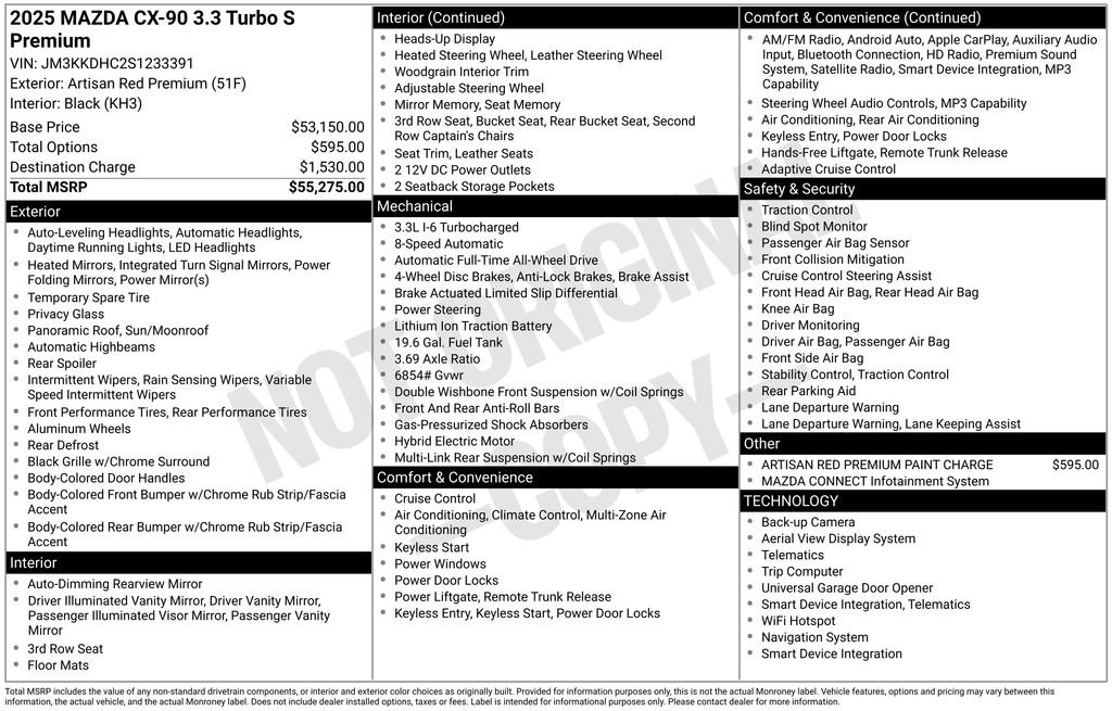 Certified 2025 MAZDA CX-90 3.3 Turbo S w/ Premium Package image 9