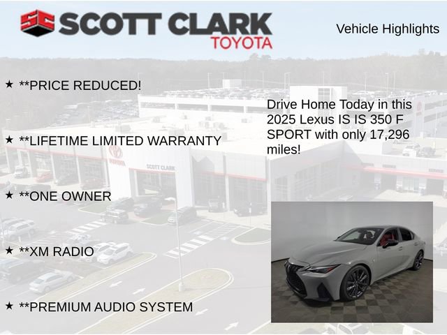 Used 2025 Lexus IS 350 F Sport w/ Accessory Package 2 RWD image 13