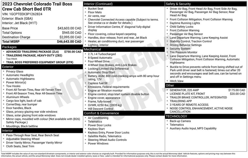 Used 2023 Chevrolet Colorado Trail Boss w/ Advanced Trailering Package AWD/4WD image 9
