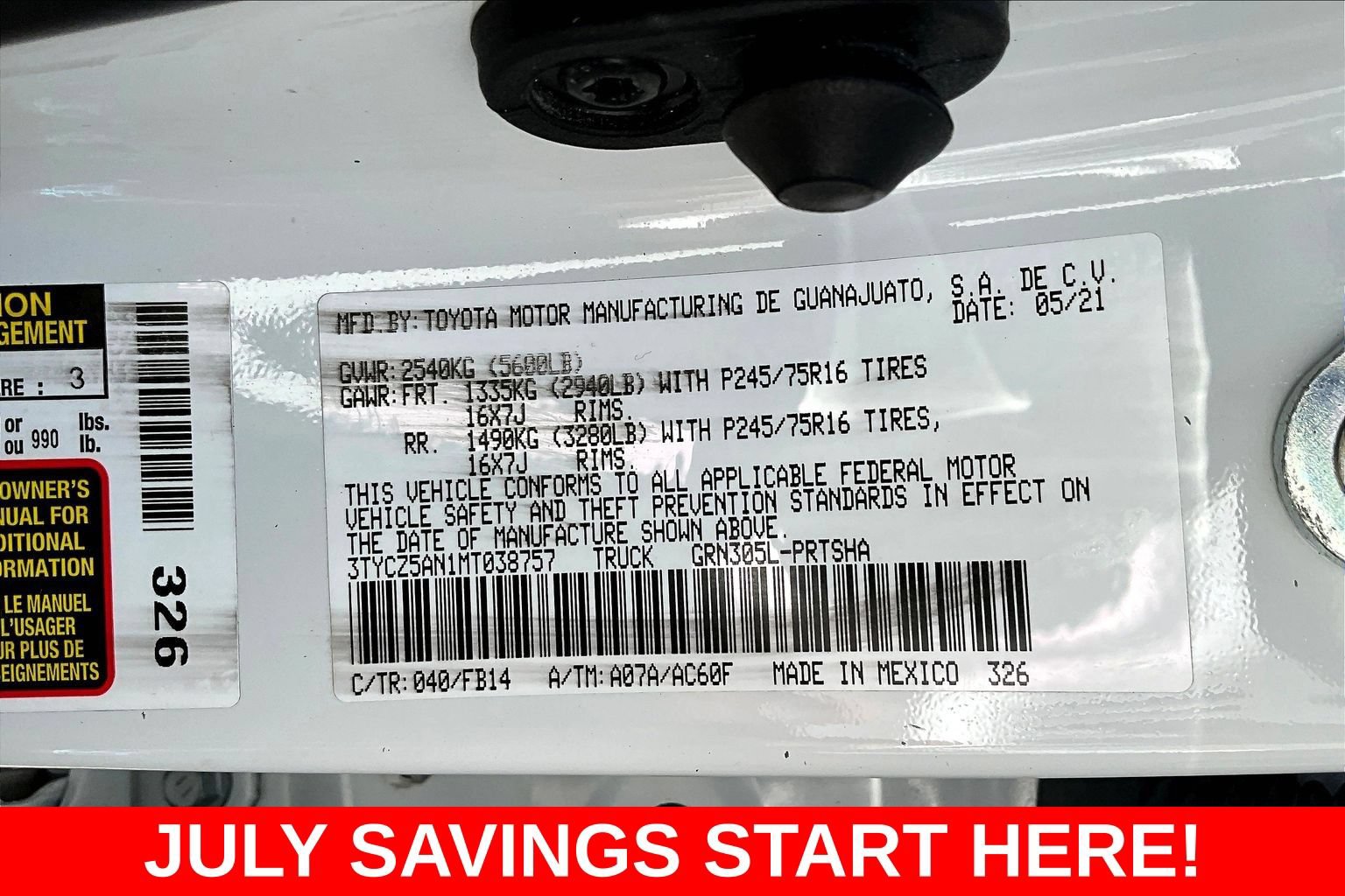 Used 2021 Toyota Tacoma SR AWD/4WD image 23