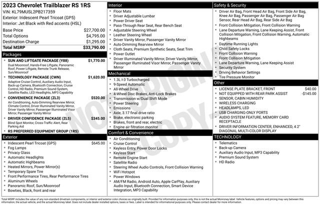 Used 2023 Chevrolet TrailBlazer RS w/ Sun and Liftgate Package image 15