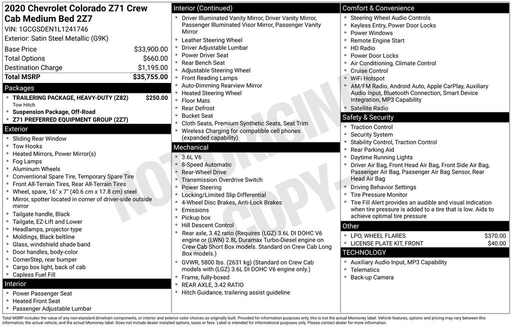 Used 2020 Chevrolet Colorado Z71 RWD image 4