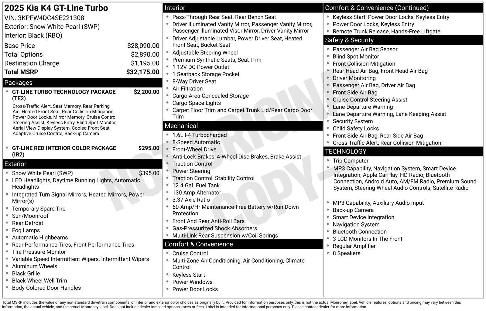 New 2025 Kia K4 GT-Line Turbo FWD image 11