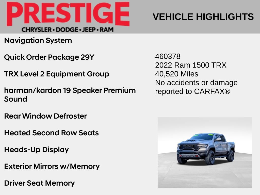 Used 2022 RAM 1500 TRX w/ TRX Level 2 Equipment Group AWD/4WD image 2