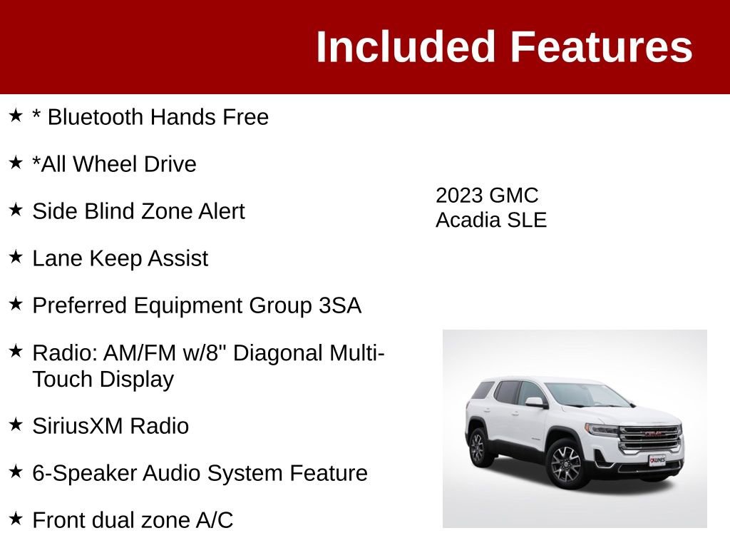 Used 2023 GMC Acadia SLE AWD/4WD image 3