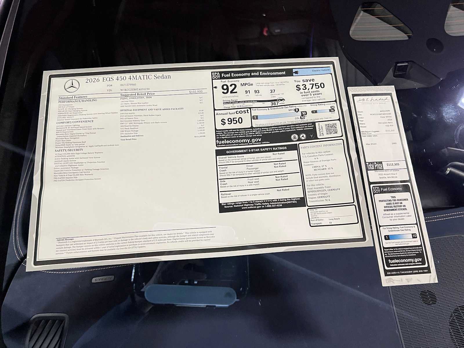 New 2026 Mercedes-Benz EQS 450+ 4MATIC Sedan image 45