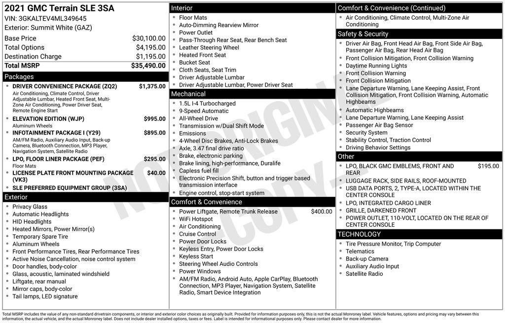 Certified 2021 GMC Terrain SLE w/ Driver Convenience Package image 5