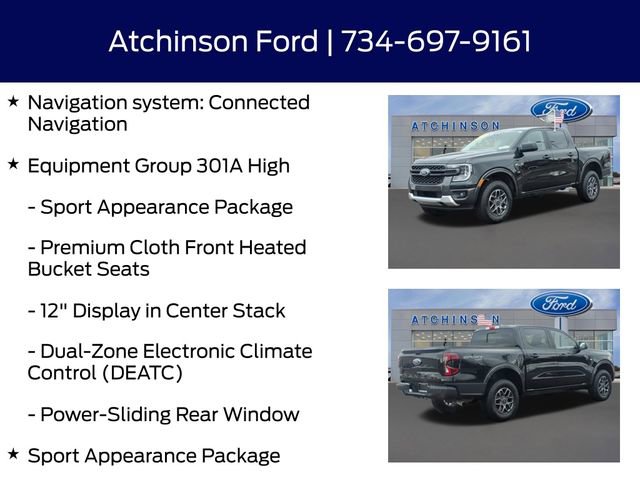 Certified 2024 Ford Ranger XLT w/ Equipment Group 301A High image 12