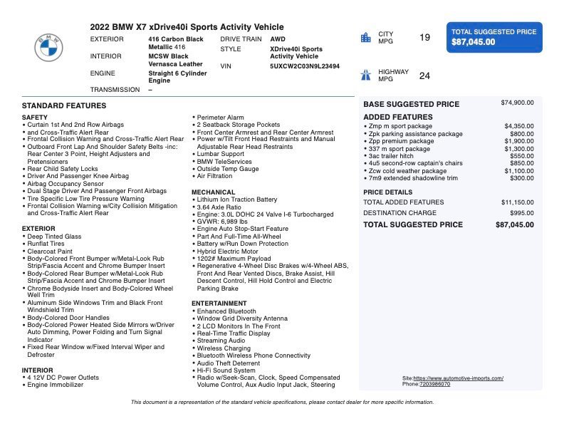 Used 2022 BMW X7 xDrive40i w/ M Sport Package image 2