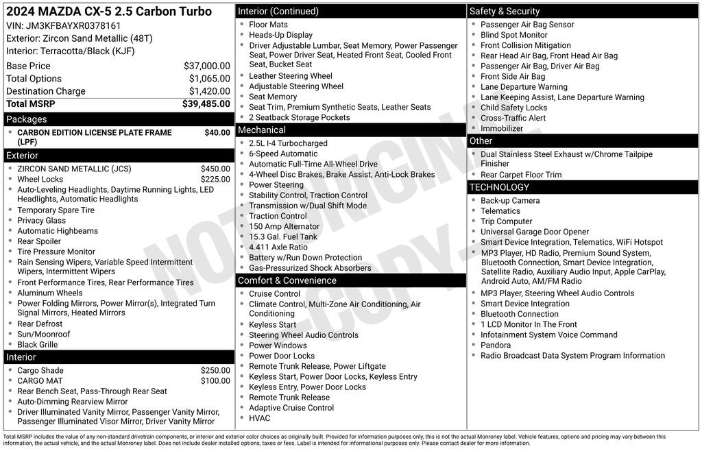 Used 2024 MAZDA CX-5 Carbon Edition AWD/4WD image 2