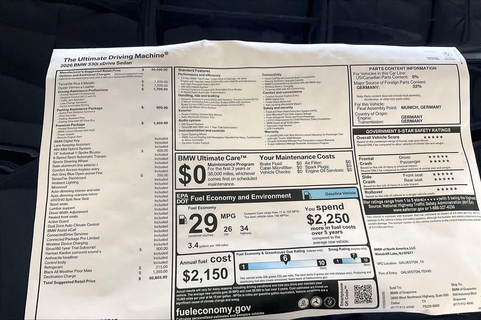 New 2026 BMW 330i xDrive Sedan w/ Premium Package AWD/4WD image 19