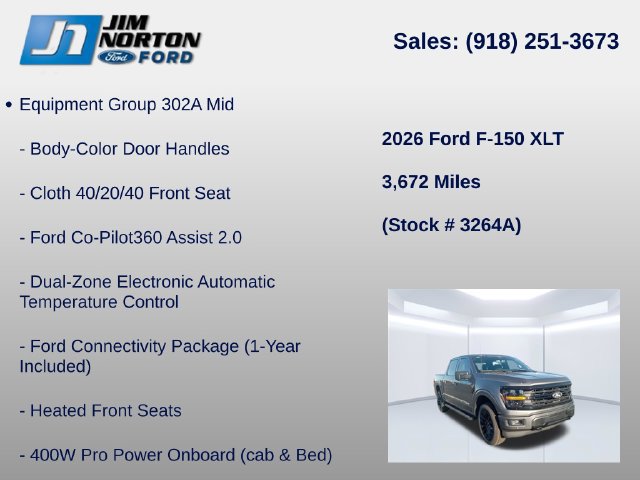Certified 2026 Ford F150 XLT w/ Equipment Group 302A MID AWD/4WD image 8