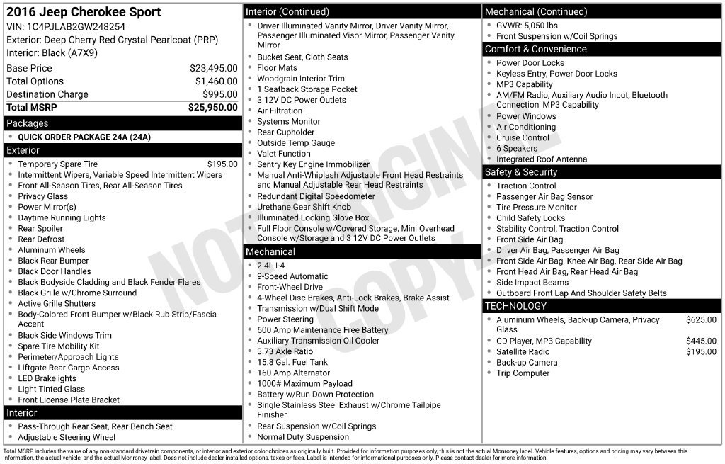 Used 2016 Jeep Cherokee Sport FWD image 6