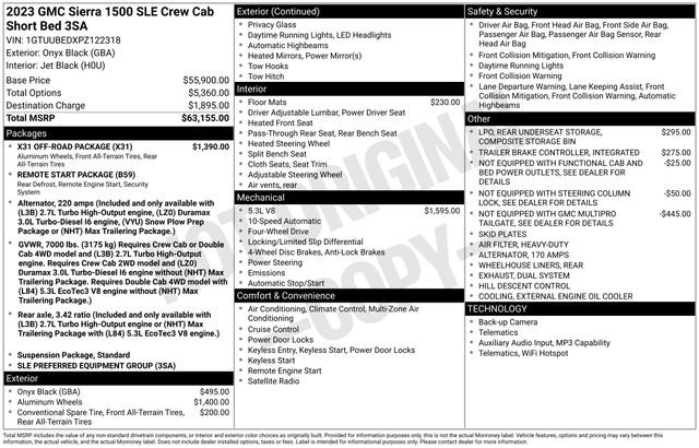 Used 2023 GMC Sierra 1500 SLE w/ X31 Off-Road Package image 7