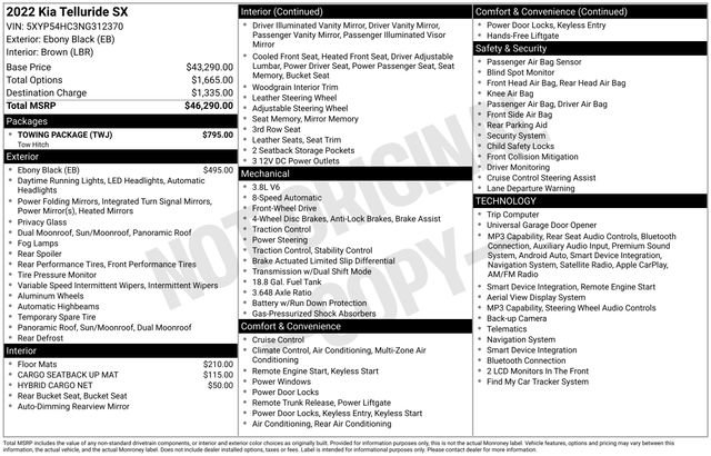 Used 2022 Kia Telluride SX w/ Towing Package FWD image 6