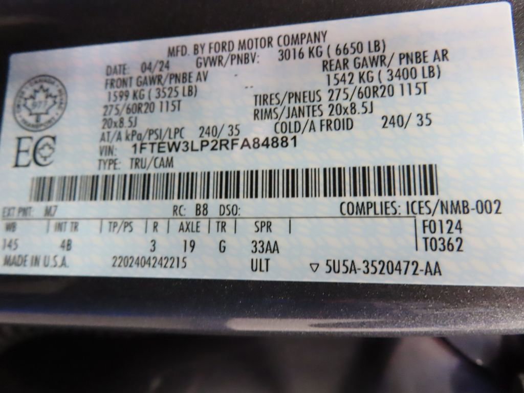 Used 2024 Ford F150 XLT w/ Equipment Group 303A High AWD/4WD image 66