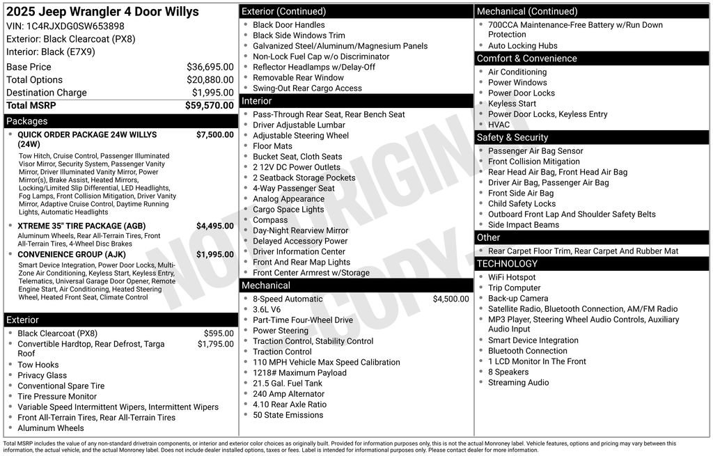 Certified 2025 Jeep Wrangler Unlimited Sport AWD/4WD image 44