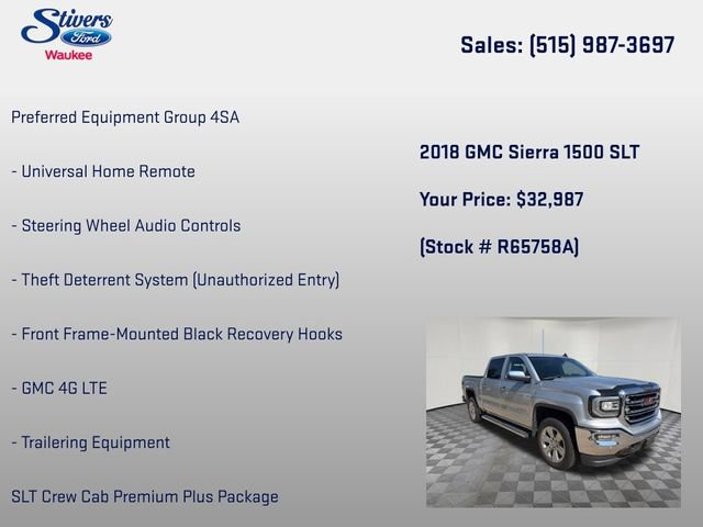 Used 2018 GMC Sierra 1500 SLT AWD/4WD image 27