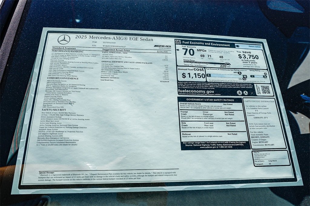 New 2025 Mercedes-Benz EQE AMG 4MATIC Sedan image 28