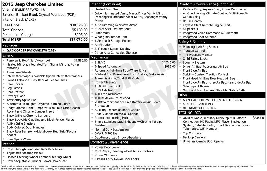 Used 2015 Jeep Cherokee Limited image 33