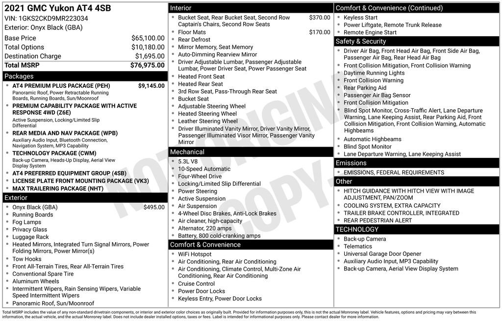 Used 2021 GMC Yukon AT4 w/ AT4 Premium Plus Package image 5