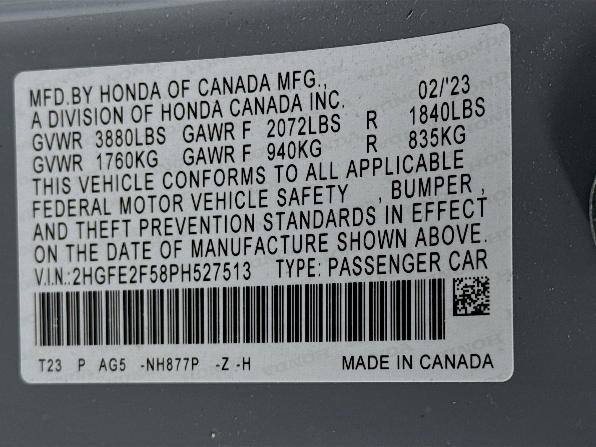 Certified 2023 Honda Civic Sport image 29