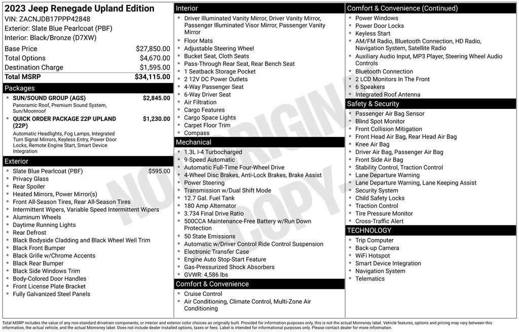 Used 2023 Jeep Renegade Latitude w/ Sun/Sound Group AWD/4WD image 31