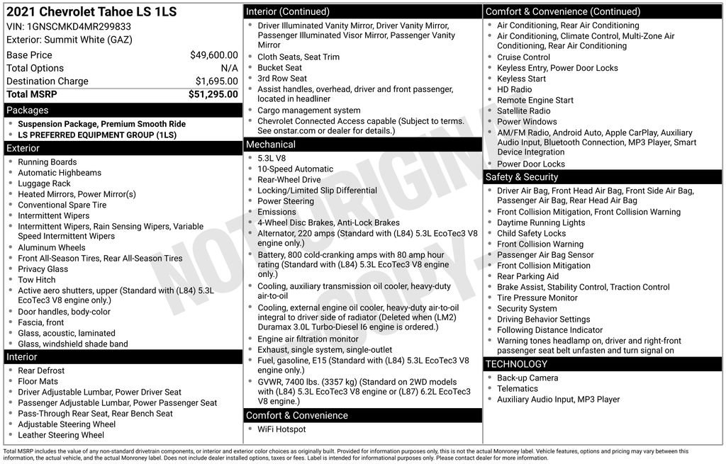 Used 2021 Chevrolet Tahoe LS image 2