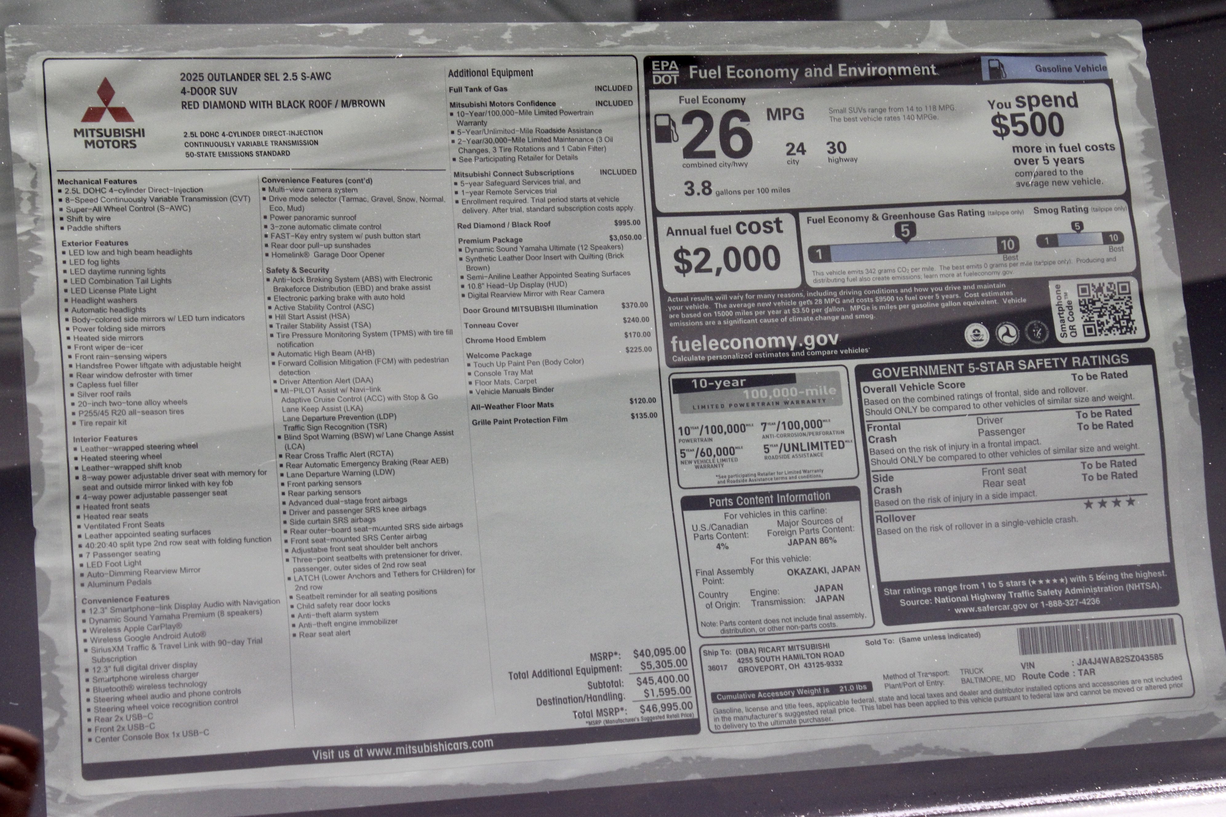 New 2025 Mitsubishi Outlander SEL image 35