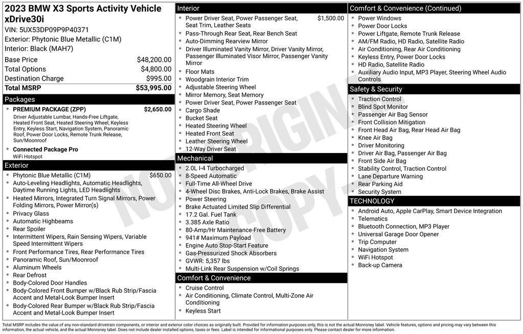 Used 2023 BMW X3 xDrive30i w/ Premium Package image 40