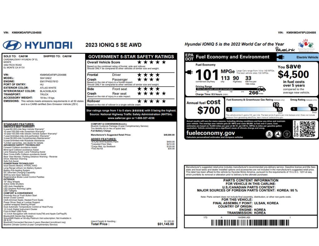 Used 2023 Hyundai Ioniq 5 SE AWD/4WD image 2