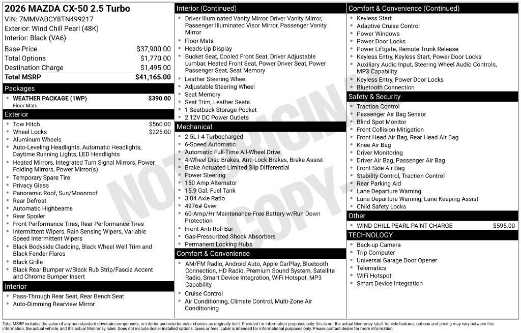 New 2026 MAZDA CX-50 AWD 2.5 S w/ Weather Package image 10