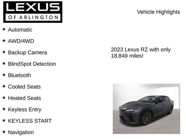 Used 2023 Lexus RZ 450e Premium w/ Cold Area Package AWD/4WD image 8