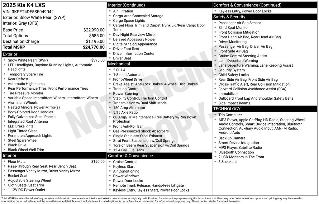 Certified 2025 Kia K4 FWD image 14