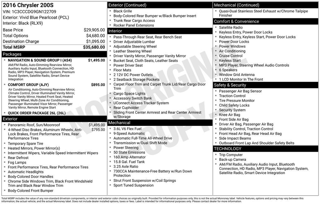 Used 2016 Chrysler 200 S w/ Navigation & Sound Group I image 6