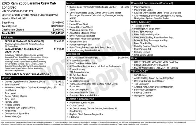 New 2025 RAM 2500 Laramie w/ Sport Appearance Package image 31