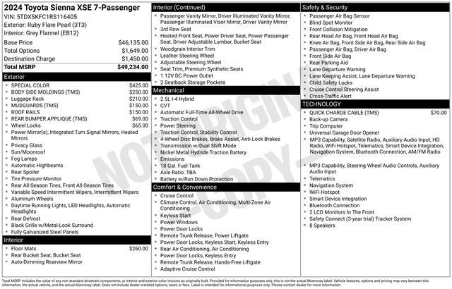 Used 2024 Toyota Sienna XSE AWD/4WD image 22